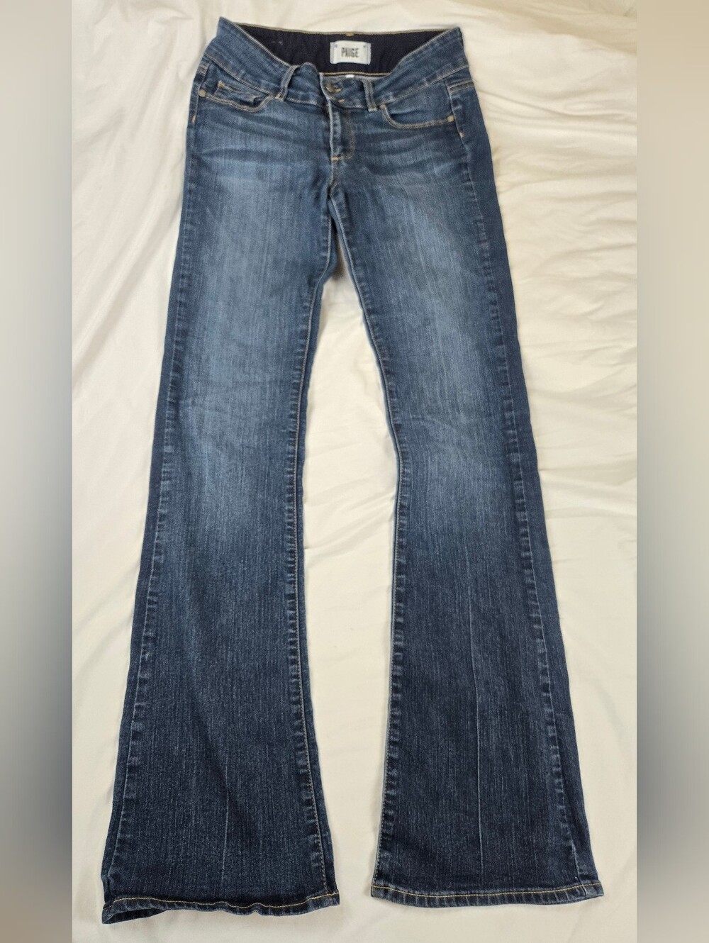 PAIGE Premium Denim Hidden Boot Jeans Women’s 27 Dark Wash Bootcut 34"